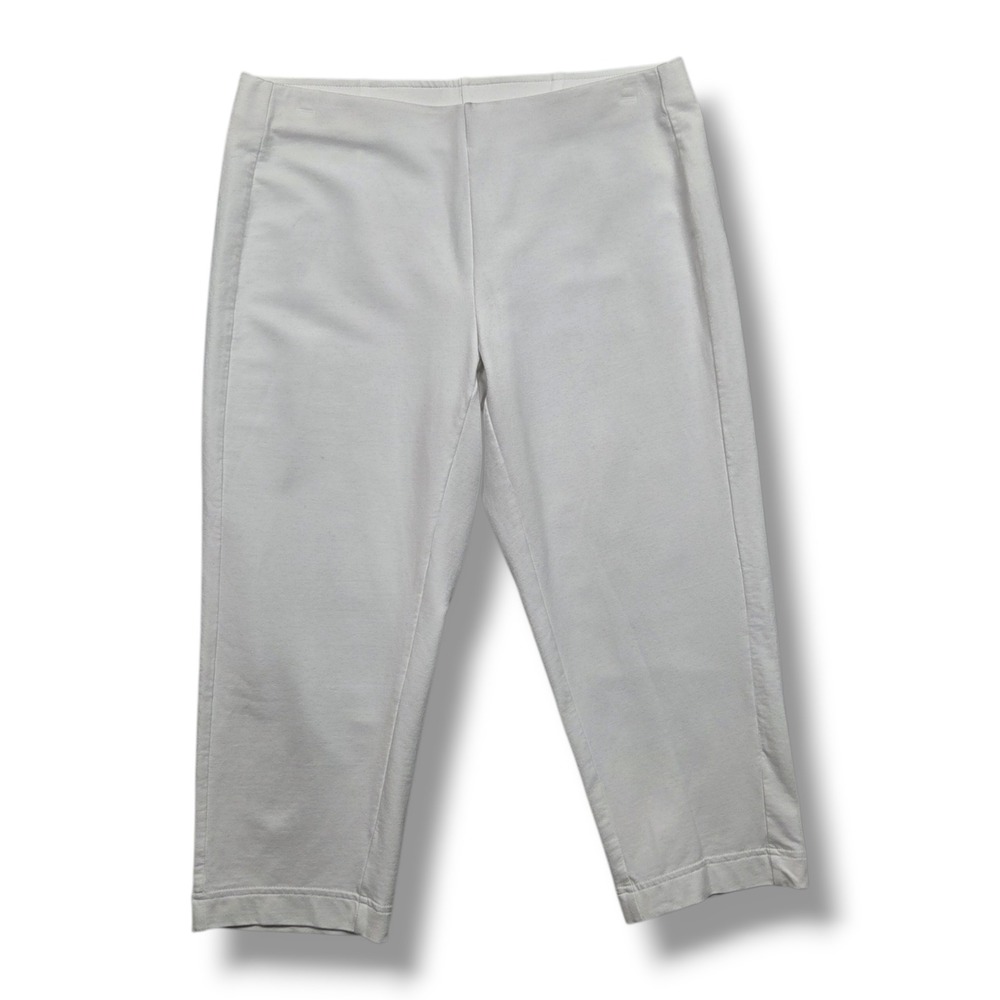 Pure Jill Slim Leg‎ Cropped Pants Womens Small Petite White Mid Rise Pull On